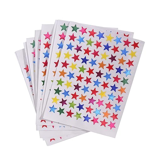 OFFSCH 6er Set 1cm Selbstklebende Glitzer Sterne Aufkleber Verschiedenen Farben Belohnungsaufkleber Für Schüler Lehrerbedarf Motivationsaufkleber Für Kreative Projekte von OFFSCH