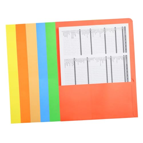 OFFSCH 6er Set Bunte Ordner A4 Mit 2 Fächern Multifunktionale Dokumentenmappe Berichtsmappen Für Büro Ordner Mit Taschen Organizer Für Unterlagen von OFFSCH