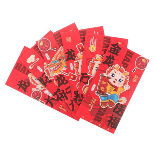 OFFSCH 6st Roter Umschlag Zum Jahr Des Drachen Rotes Paket Hong Bao 2024 Geldpakete Chinesische Geldpakete Chinesischer Geldumschlag Glücksgeldpaket Hong-bao- Drachenpakete Papier von OFFSCH