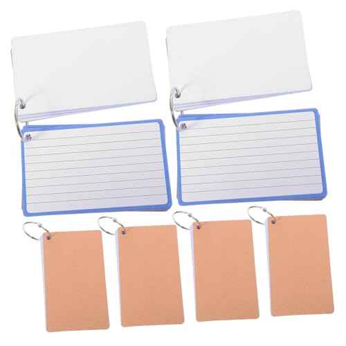 OFFSCH 6st Wortkarten Karteikarten Mit Ringen Lernkarten Leer Notizkarten Mit Ring Leere Postkarten Linierte Karteikarten Karteikarte Mit Ringen Diy-memokarte Notizkartenbuch Blue Papier von OFFSCH