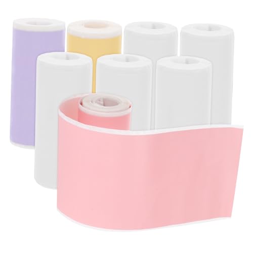 OFFSCH 8 Rollen Druckaufkleber Mini Etiketten Thermoetiketten Farb Thermodrucker Wärmedrucker Tragbarer Thermodrucker Mini Thermodrucker Farbige Etiketten Farbige Aufkleber Mini von OFFSCH