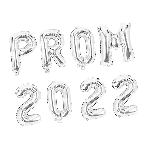 OFFSCH 8 Stk Abschlussballon-Set Ballonbanner 2021 Ballballon Abschlussparty classroom decorations ballons Party hängend schmücken dekorativer Luftballon Aluminiumfolie Silver von OFFSCH