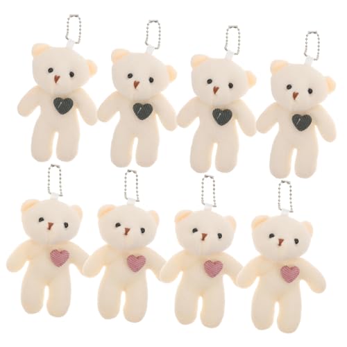 OFFSCH 8 Stück Entzückender Bären Schlüsselanhänger Mini Bär Puppen Schlüsselanhänger Für Taschendekoration Abschlussfeier Babyparty Partygeschenke Valentinstag von OFFSCH