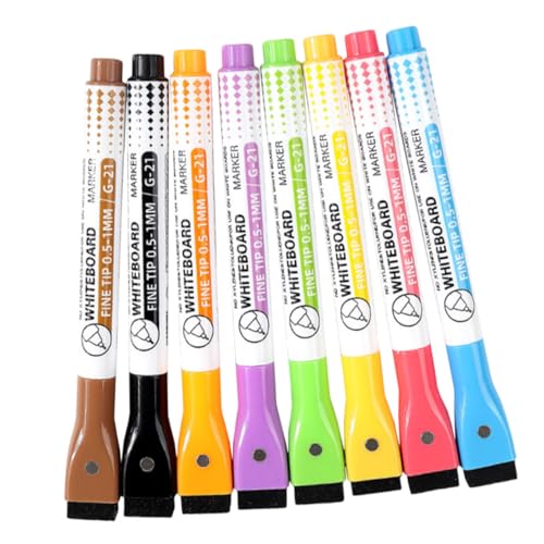 OFFSCH 8 Stück Magnetische Whiteboard Stifte Whiteboard Stifte Trocken Abwischbare Marker Zum Schreiben Tragbare Whiteboard Marker Klassenzimmer Trocken Abwischbare Stifte von OFFSCH