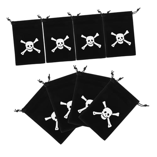 OFFSCH 8St Piratenbeutel mit Kordelzug Schatzbeutel der Piraten Halloween-Partytüten geschenkverpackung gesteckt Geschenketüte Schmuckbeutel mit Kordelzug robuster Beutel mit Kordelzug von OFFSCH