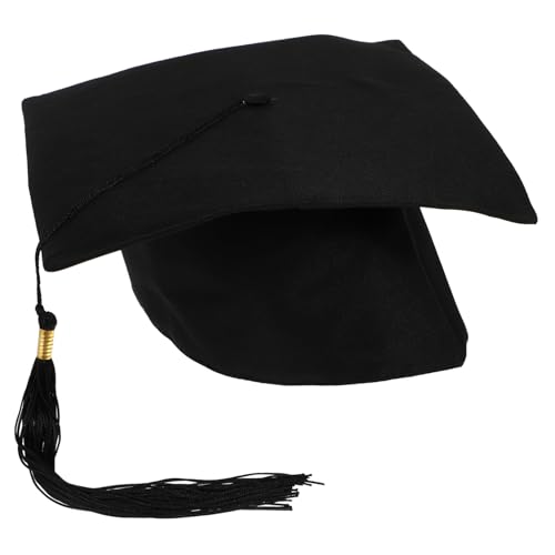 OFFSCH Abschluss Junggesellen hut Junggesellenmütze Abschlusskappe Kostümhaube Absolvent Hut Hüte abschlussfeier graduation cap Bachelor-Abschlusshut Doktorhut Polyester Black von OFFSCH