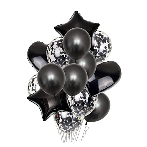 OFFSCH Aluminium Folienballon Set Party Dekoration Ballons Für Feiern 2 Herzballons 2 Sternballons 5 Perlen Latexballons 5 Glitzerballons 12 von OFFSCH