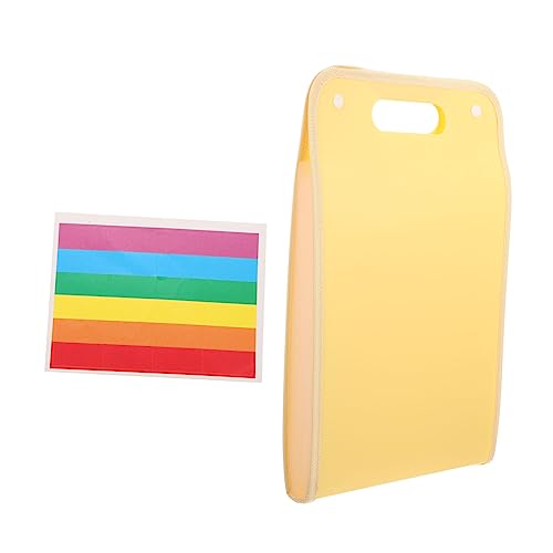 OFFSCH Aufbewahrungstasche Aktenordner Taschen-organizer-beutel Blaue Taschenmappen Dateiorganisator Expandierende Datei Mehrschichtiger Dokumentenordner A4 Ordner Halter Yellow Plastik von OFFSCH