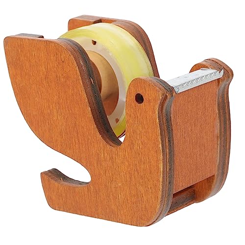 OFFSCH Bandschneider Desktop-Bandhalter kleiner Tape Dispenser Schreibtisch Wärmebandspender Taubenbandhalter Tischspender kawaii Klebebandabroller Klebeband-Spender-Schreibtisch hölzern von OFFSCH