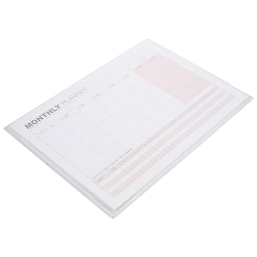 OFFSCH Blech leerer Wandkalender Tischkalender Undatierter Schreibtischplaner Budget kalender schreibtisch desk calendar Monatsplaner monatliche Zeitplan-Notizblöcke Kraftpapier Beige von OFFSCH