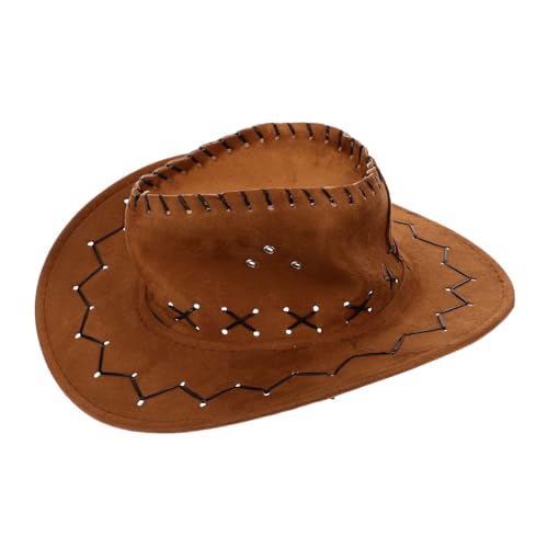 OFFSCH Cowboyhut für Kinder Cowboy-Kostüm Cowgirl-Mütze westliche Partyhüte Cosplay-Hüte bastelt Cowboyhüte Kinderhut Western-Cowgirl-Hut Partydekorationen Strohhut Roman Hut Denim Orange von OFFSCH