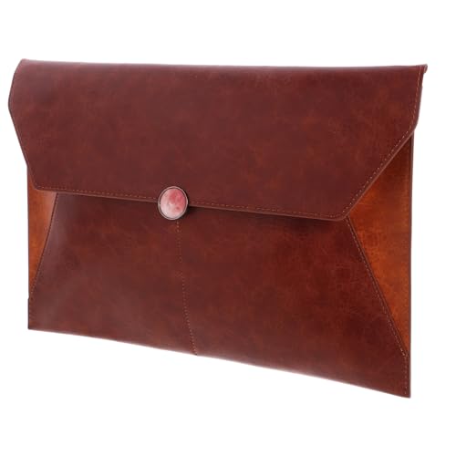 OFFSCH Dokumententasche Aus Leder Dokumententaschen Aus Stoff Beutel Mit Druckknöpfen Praktische Datei-organizer Dicke Aktenordner Button-design-dateitaschen Brown Oxford-stoff von OFFSCH