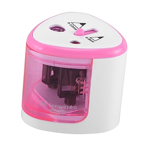 OFFSCH Elektrischer Schärfer Mini Bleistiftspitzer Automatischer Bleistiftspitzer Kinder Bleistiftspitzer Mit Löchern Bleistiftspitzer Für Zu Hause Handspitzer Rosa von OFFSCH