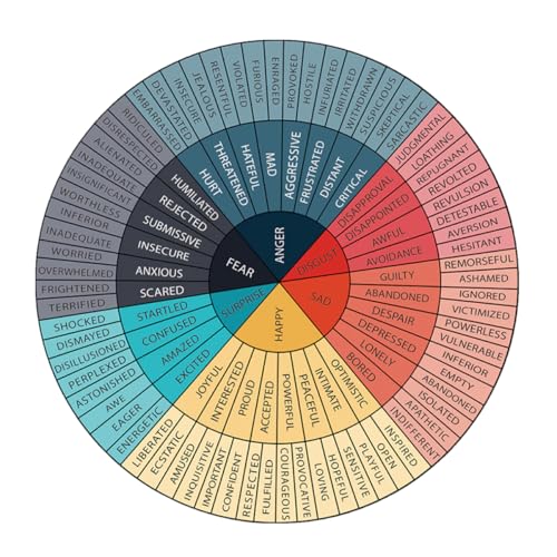 OFFSCH Emotion-Rad-Aufkleber Beratungsbüro Magnet-gefühlsdiagramm Farbrad-Poster Emotionsraddiagramm Wandtattoo „emotionsrad“. Aufkleber Mit Gefühlsdiagrammen Gefühlsrad PVC von OFFSCH