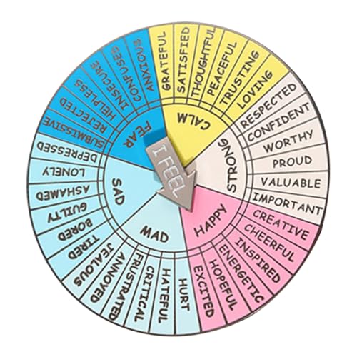 OFFSCH Emotionsrad-Abzeichen Gefühle Emotionen Gefühlsrad Kette Emotionsrad-Diagramm bastelzeug handwerkskunst Emotion-Rad-Abzeichen-Handwerk Emotionsrad-Dekorationshandwerk Legierung von OFFSCH