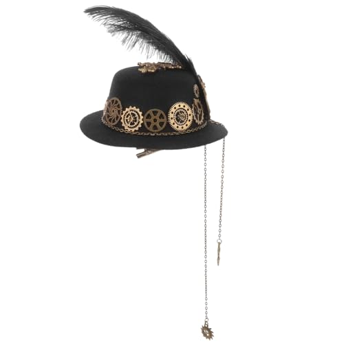 OFFSCH Elegant Gear Hut Haarspange Steampunk Stil Billycock Hut Pin Haarspange Für Cosplay Events von OFFSCH