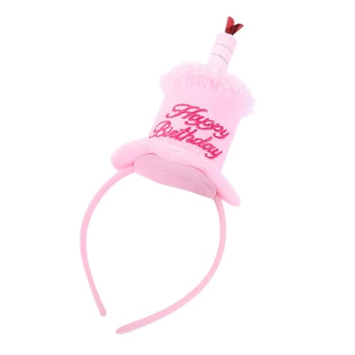 OFFSCH Geburtstag Stirnband Stirnbänder für Mädchen Kuchendekoration geburtstags geburtstagsgeschenk Haarband für die Geburtstagsfeier Stirnband für Kinderpartys Stoff Rosa von OFFSCH