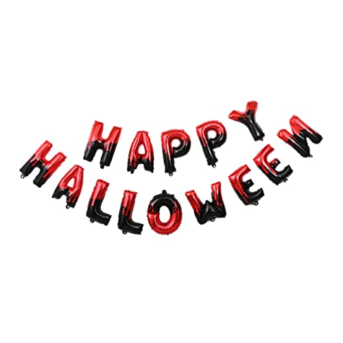 OFFSCH Halloween-ballon Buchstabenballons Aus Folie Buchstabendekor Partydekoration Fotobanner Halloween-banner-luftballons Halloween-partygeschenke Folienballons Rot Aluminiumfolie von OFFSCH