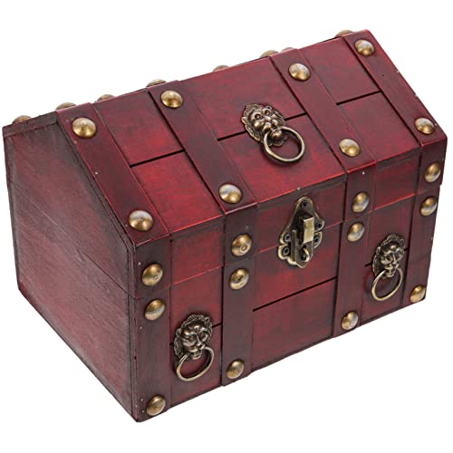 OFFSCH Holz Schmuckbox Vintage Aufbewahrungskiste mit Deckel Dekorative Schmuckschatulle für Ohrringe Halsketten und Andenken Retro Stil Schmuck Organizer Holz Aufbewahrungsbox für Schätze von OFFSCH