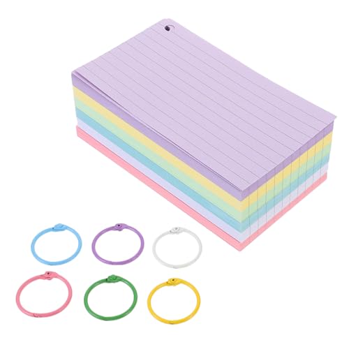 OFFSCH Karteikarten Set Mit Lochung Und Ringen Bunte Lernkarten Für Erwachsene 1 Set Mit Karteikartenkasten Ideal Für Effektives Lernen Und Notizen Vielseitig Einsetzbar Für Schule von OFFSCH