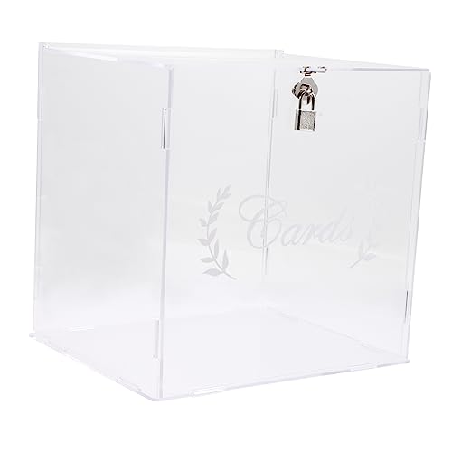 OFFSCH Kastenkasten Tombola-Box Briefkasten Hochzeit durchsichtige Kartons Glückwunschkarte Nachrichtenkarte storage boxes aufbwahrungs-box vorratsboxen Party-Requisite Partyzubehör Acryl von OFFSCH