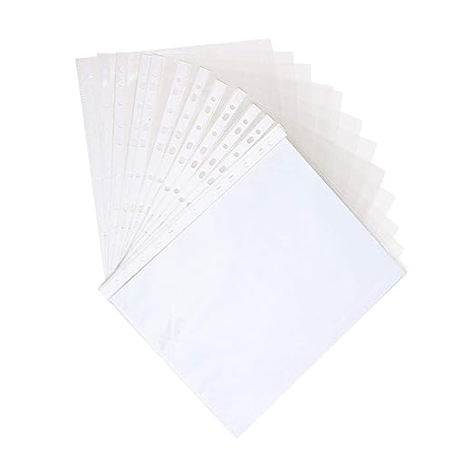 OFFSCH Klarsicht Blattschutz Hüllen 11 Loch Papierhüllen Für Lose Blätter Ideal Für Ordner Und Dokumentenaufbewahrung Robustes PVC Material Transparentes Design von OFFSCH