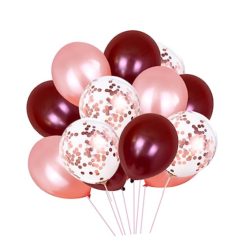 OFFSCH Latex Ballons Set 20 Weinrot 20 Roségold 10 Roségold Konfetti Ballons Perfekte Deko Für Hochzeiten Geburtstagsfeiern Und Partys von OFFSCH