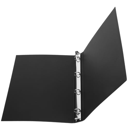 OFFSCH Loseblatt Bucheinband Notizbuchhüllen Binder Notizbuchhülle A4 Ringbuch Notizbuch A4 4 Ringbuch Harthand Kontohülle Blinder Einband 4 Ringbuch A4 Kraftpapier Schwarz von OFFSCH