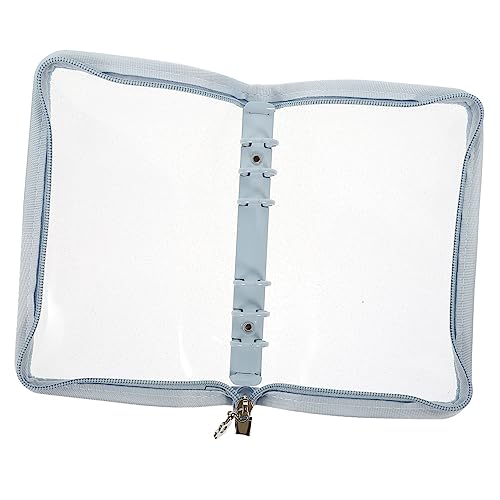 OFFSCH Loseblattbuch 6-ring-notizbuchhülle Notebook-hülle Flexibles Bindemittel Loseblattbinder A5-notizbuch Farbige Heftklammern Ringbuchdeckel Dekorativer Einbanddeckel Pvc Sky-blue von OFFSCH