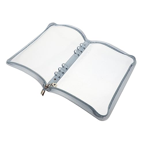 OFFSCH Loseblattbuch Notebooktasche transparenter Einbanddeckel 6-Ringbuch a5 Ordner büroartikel büromaterial Sammelalbum notizbuch Bindemittel Einband für Loseblatt-Notizbücher Sky-blue von OFFSCH