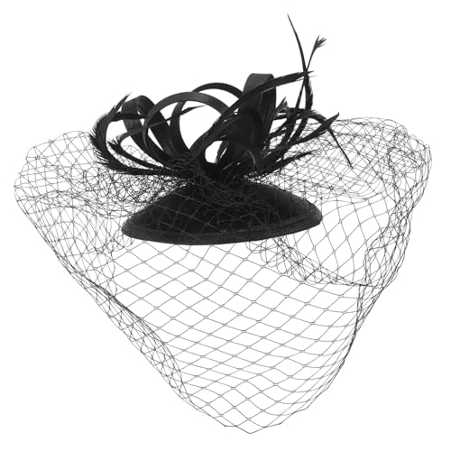 OFFSCH Mesh-Kopfschmuck Tea-Party-Fascinator-Hut Fascinator-Clip elegant haar spangen Klammer Fascinator-Kopfschmuck für die Hochzeit Bankett-Fascinator-Haarspange Gittergewebe Black von OFFSCH