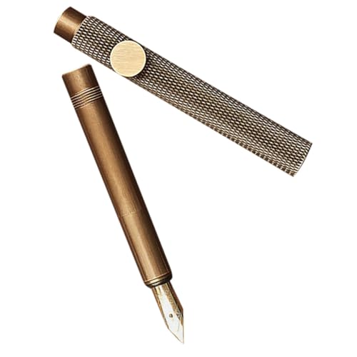 OFFSCH Messingstift Füllfederhalter Füller Retro-messingbrunnen Retro-schreibstift Kalligraphie-anfängerstift Kalligrafiestift Für Die Schule Büro-schreibgerät Kupfer Brown von OFFSCH