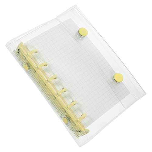 OFFSCH Mini-ordner Loseblattordner Blinder-notizbuch Schönes Sammelalbum Durchsichtige Ordnerabdeckungen Raster-spiralnotizbuch Nachfüllbares Notizbuch Reisenotizblock Pvc Yellow von OFFSCH