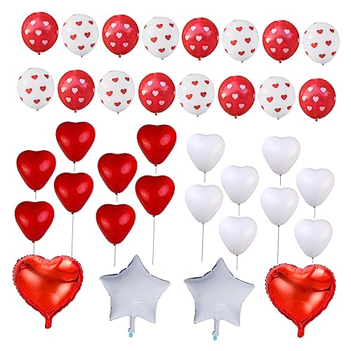 OFFSCH Packung 36 Valentinstag Luftballons Herz valentienstag valentinestag balloon balongas room decor for gasballon Luftballons in Herzform für Partys Hochzeitsballons Valentinsballons von OFFSCH