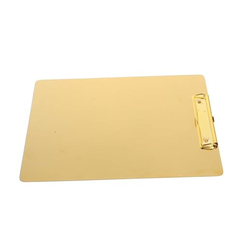 OFFSCH Papierhalter Klemmbrett Klassenzimmer-Klemmbretter Clipboard-Clips Zwischenablage handeln write board büroartikel ordner klemmmarkise Schreibtafel a4 büroklammer brett Golden von OFFSCH