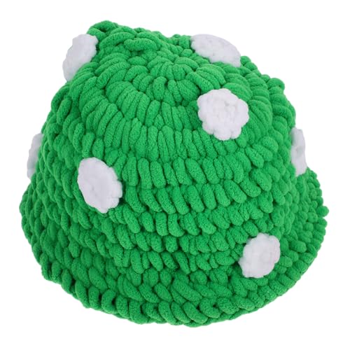 OFFSCH Pilzhut fleece cap strickmützen Partyhut Pilz-Hut- Pilzkappen Atmungsaktive Mütze Hutverzierung Wintermütze Männer Frauen Outdoor-Hut Entzückender Hut Dicker Samtfaden Green von OFFSCH