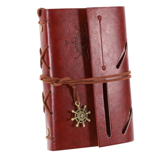 OFFSCH Retro Vintage Piratenanker PU Umschlag Loseblatt Notizbuch Blanko Journal Reisetagebuch Notizheft von OFFSCH