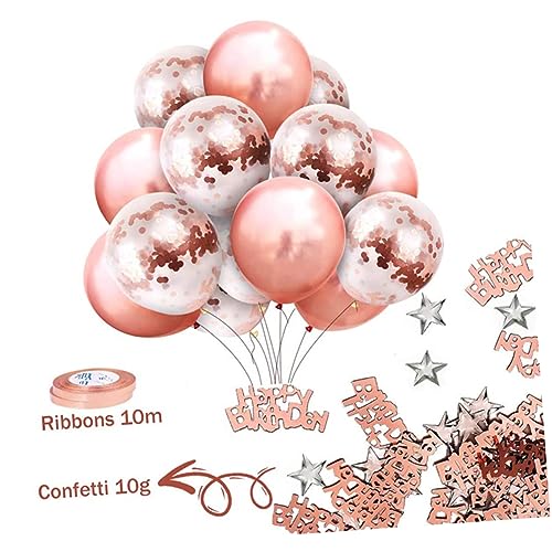 OFFSCH Roségold Geburtstagsparty Dekoration Set 1 Set Geburtstagsballons Tischdecke Layout Zubehör Für Geburtstag Party Accessoires Roségold von OFFSCH