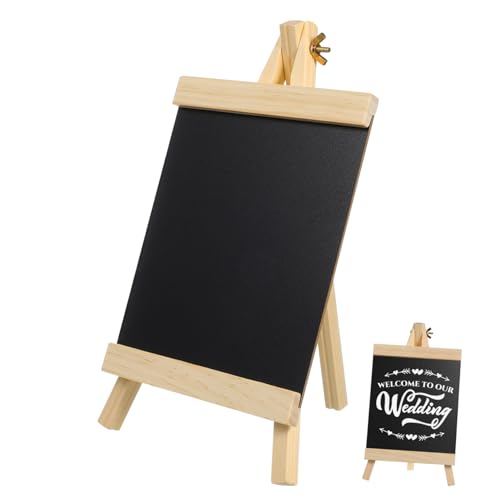 OFFSCH Tafel Staffelei Für Hochzeitsschild Etikett Nachricht Notizen Anzeige Tischplatte Sandwich-board-schild Im Freien Präsentationsständer Aus Pappe Briefe Schilderhalter Holz Black von OFFSCH