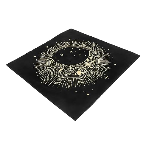 OFFSCH Tarot tischdecke Altar zubehör Altar-Tischdecke Wahrsage-Tischdecke Tarotkartenhalter heidnisches Tarotte Zubehör für Tarotkarten Astrologie Weissagung Tischdecke Stoff Black von OFFSCH