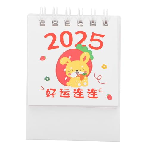 OFFSCH Tischkalender 2025 Monatlicher Memo-kalender Kalender-schreibtisch-ornamente Staffelei Kalender Stehender Flip-desktop-kalender Mini-standkalender Kleiner Tischkalender Eisen Weiß von OFFSCH