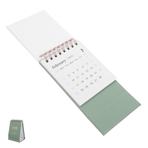 OFFSCH Tischkalender 2025 Tagesordnung Kalender Taschenkalender Tageskalender Staffelei Kalender Kalendertasche Kalender Auf Dem Tisch Mini-süßer Tischkalender Papier Green von OFFSCH