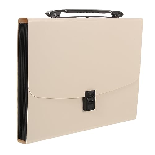 OFFSCH Tragbare Orgel tasche ordner dokumentenmappe file organizer document holder folders expandierender Aktenkoffer dokumentieren Aktenboxen für zu Hause Akkordeon-Datei-Organizer Beige von OFFSCH