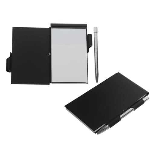 OFFSCH Tragbares Flip Notizbuch Aus Aluminium Mit Stift Mini Notizblock Taschenjournal Aus Metall Für Büroreisen von OFFSCH