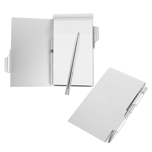 OFFSCH Tragbares Flip Notizbuch Aus Aluminium Mit Stift Mini Notizblock Und Taschenjournal Aus Metall Für Büroreisen von OFFSCH