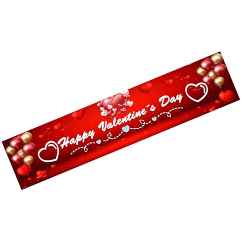 OFFSCH Valentinstag-Banner Dekoration Romantische Wimpelketten valentinstag brief banner hochzeitsdeko hochzeitsbanner valentinstag verzierung Ammern für Hochzeitsfeiern Polyestertuch rot von OFFSCH