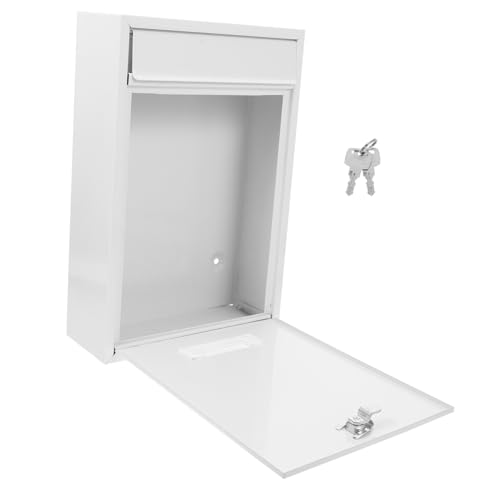 OFFSCH Wandhängender Briefkasten Wand-Mail-Organizer Briefkasten Zur Wandmontage Wandbriefkasten Spendenboxen Für Fundraising Silver Weißblech von OFFSCH