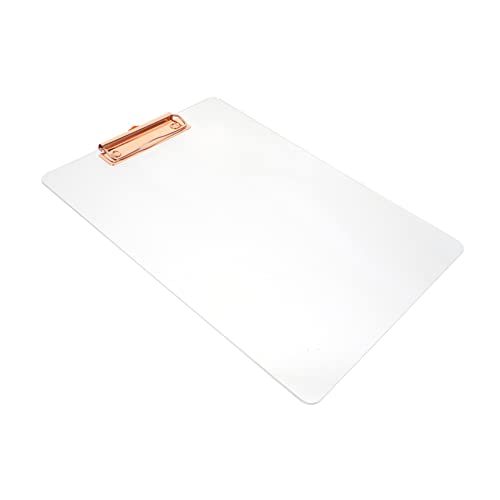 OFFSCH transparenter Ordner -Klemmbrett Schüler-Schreibblock Datei Zwischenablage Clip-Board-Clips schreibtafel buchstabentafel Büro-Klemmbrett Schulklemmbrett Eisen Rose Gold von OFFSCH