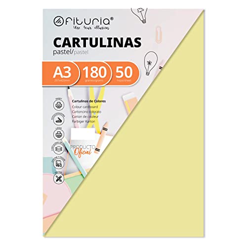 OFITURIA FAB-16559 Pack 50 Cartulinas Color Crema Tamaño A3 180g von OFITURIA