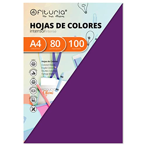 Pack 100 Blätter Farbe Lila Größe A4 80g von OFITURIA